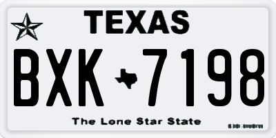 TX license plate BXK7198