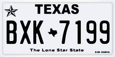 TX license plate BXK7199