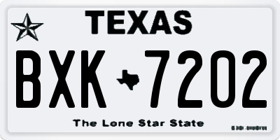 TX license plate BXK7202