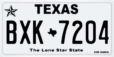TX license plate BXK7204