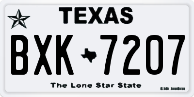 TX license plate BXK7207