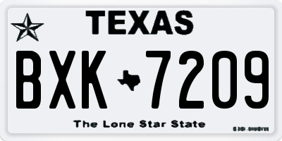 TX license plate BXK7209