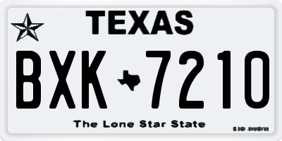 TX license plate BXK7210