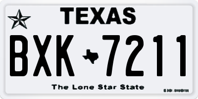 TX license plate BXK7211