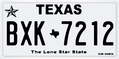 TX license plate BXK7212