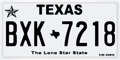 TX license plate BXK7218