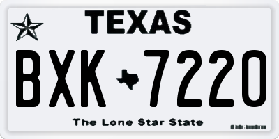 TX license plate BXK7220