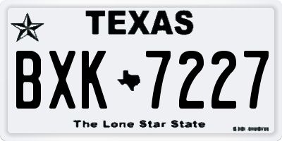 TX license plate BXK7227