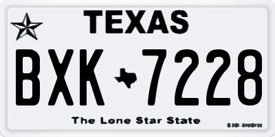 TX license plate BXK7228