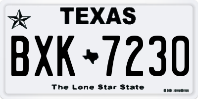 TX license plate BXK7230