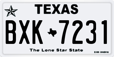 TX license plate BXK7231