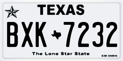 TX license plate BXK7232