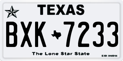 TX license plate BXK7233