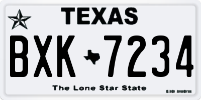 TX license plate BXK7234