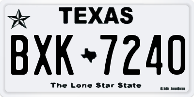 TX license plate BXK7240