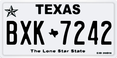 TX license plate BXK7242