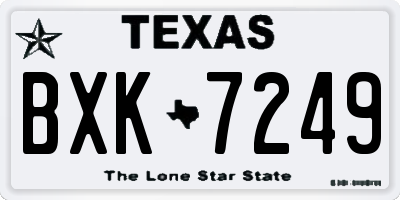 TX license plate BXK7249