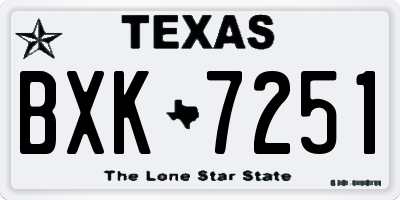 TX license plate BXK7251