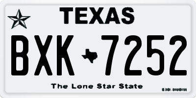 TX license plate BXK7252