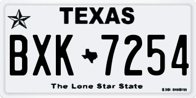 TX license plate BXK7254