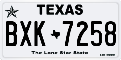 TX license plate BXK7258