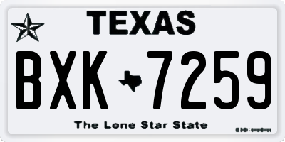 TX license plate BXK7259