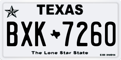 TX license plate BXK7260