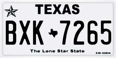 TX license plate BXK7265