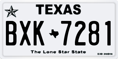 TX license plate BXK7281
