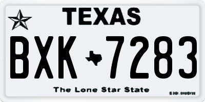 TX license plate BXK7283