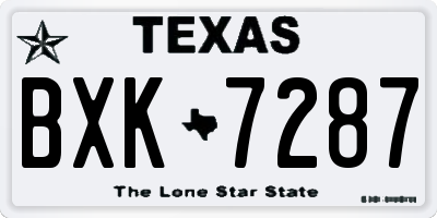 TX license plate BXK7287