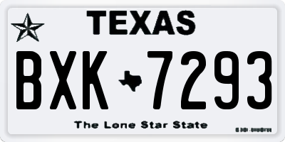 TX license plate BXK7293
