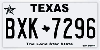 TX license plate BXK7296