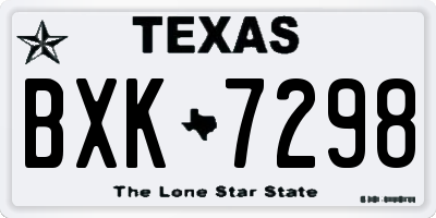 TX license plate BXK7298