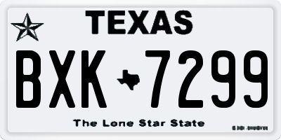 TX license plate BXK7299