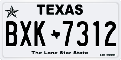 TX license plate BXK7312