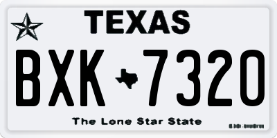 TX license plate BXK7320
