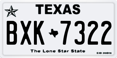 TX license plate BXK7322