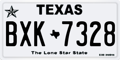 TX license plate BXK7328