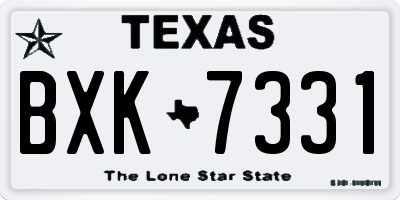 TX license plate BXK7331