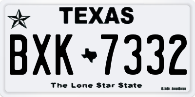 TX license plate BXK7332