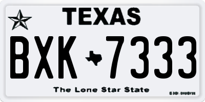 TX license plate BXK7333