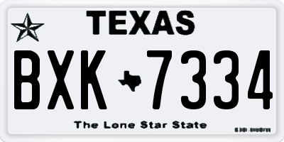TX license plate BXK7334