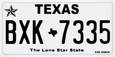 TX license plate BXK7335