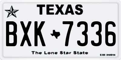 TX license plate BXK7336