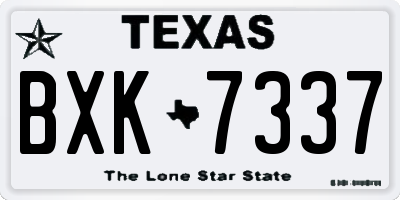 TX license plate BXK7337