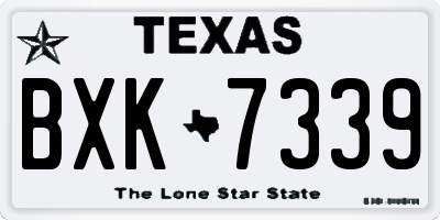 TX license plate BXK7339