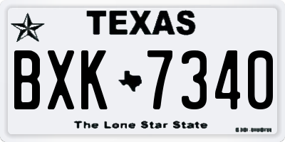 TX license plate BXK7340