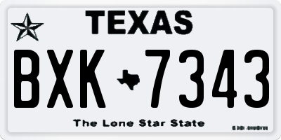 TX license plate BXK7343