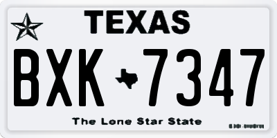 TX license plate BXK7347
